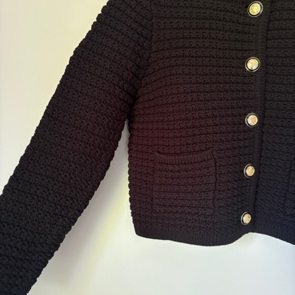 NEW Ba&sh Bash Gaspard Tweed Cardigan Jacket in Black | size 2 M US6 UK10 - Picture 10 of 14